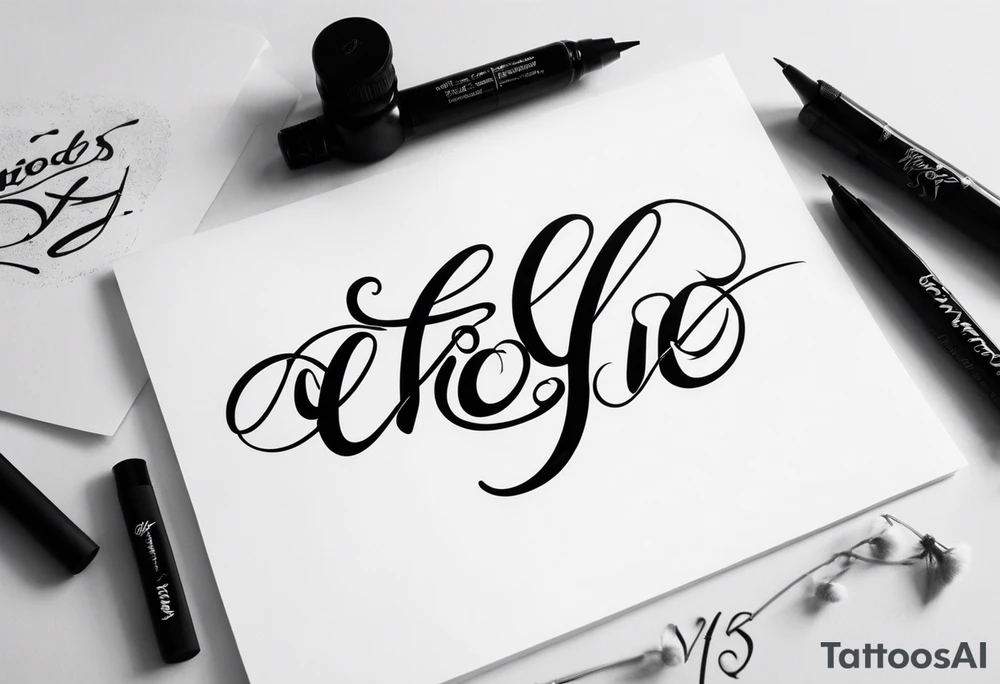cursive names tattoo idea