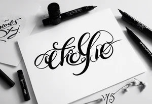 cursive names tattoo idea