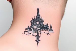 The Kremlin or St. Basil's Cathedral scene tattoo idea