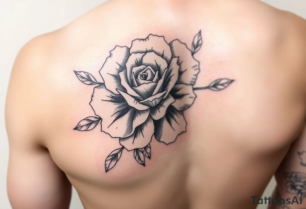 Carnation, Violet, rose scull tattoo idea