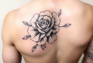 Carnation, Violet, rose scull tattoo idea