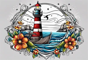 Flowers 
Anchors 
Muscle mustang 
Ocean
Stars 
Lighthouse tattoo idea