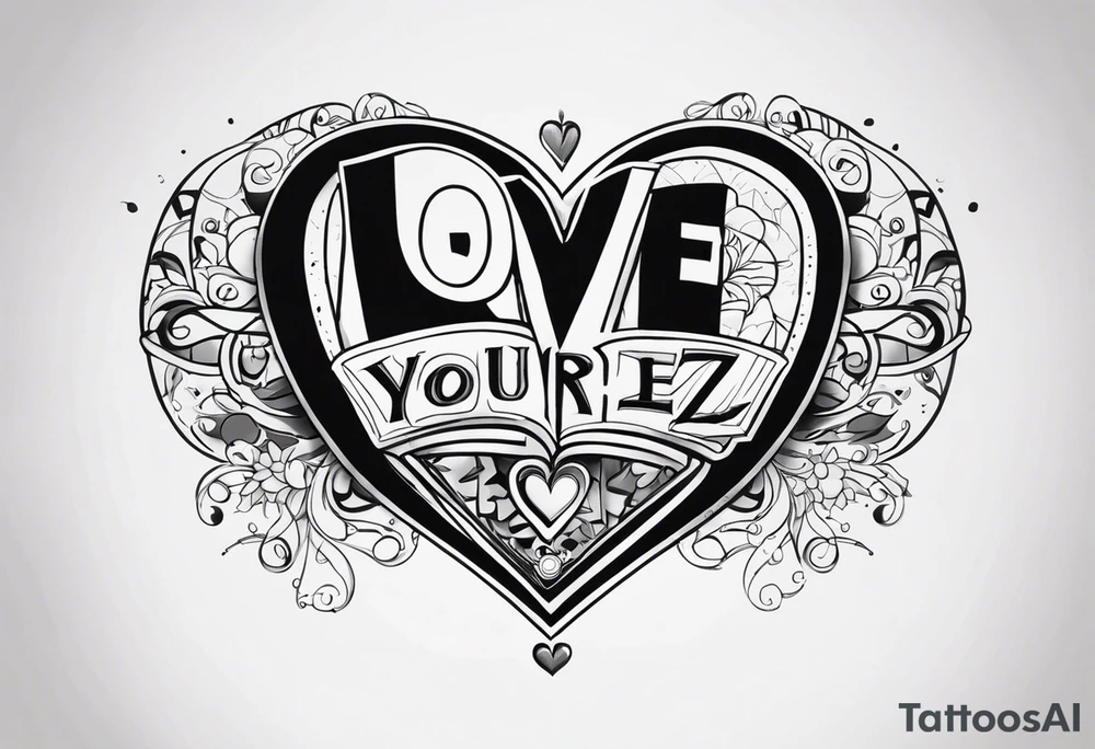 Love yourz written on the interior of the bíceps ,for men, old school and gangsta tattoo idea