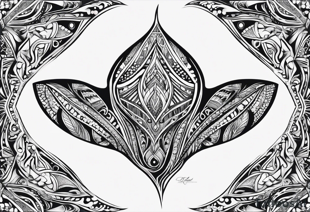 samoan tribal in the shape of a stingray tattoo idea