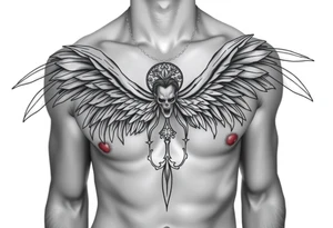 Full body of fallen angel Dante Mikha'el tattoo idea