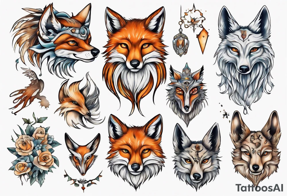 ein Tier aus Fuchs und Eule tattoo idea