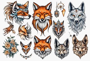 ein Tier aus Fuchs und Eule tattoo idea