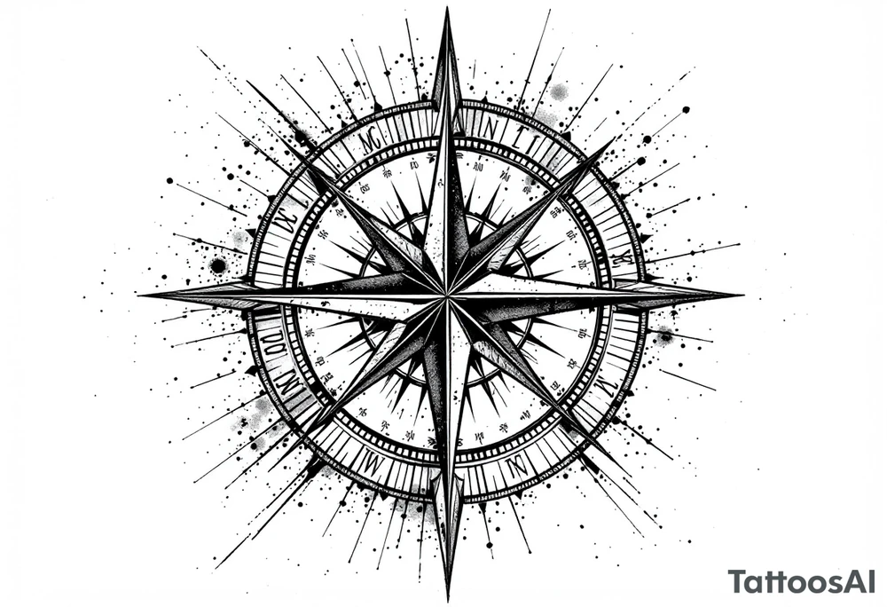 A compass that has a significance to Africa or Nigeria. On the top of the compass write a random longitude. On the bottom of the compass write out a random latitude tattoo idea