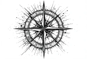 A compass that has a significance to Africa or Nigeria. On the top of the compass write a random longitude. On the bottom of the compass write out a random latitude tattoo idea