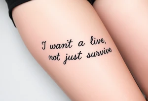 I wan't to live, not just survive in cursive tattoo idea