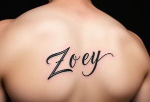 Arm tattoo for men with the name Zoey tattoo idea