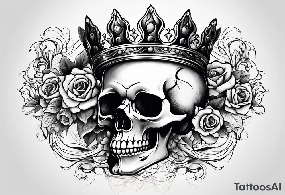 side profile 
skull crown tattoo idea