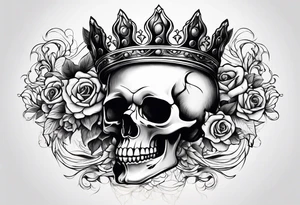 side profile 
skull crown tattoo idea