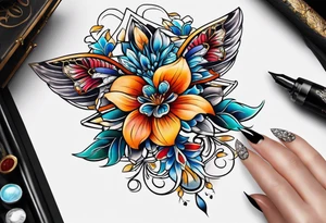 Amuleto con flor tattoo idea