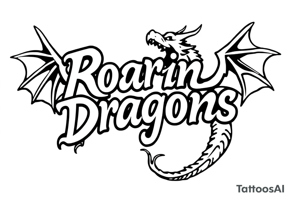 roaring dragons tattoo idea