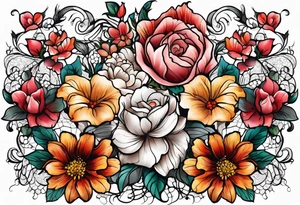 Flowers, lace, edgy tattoo idea