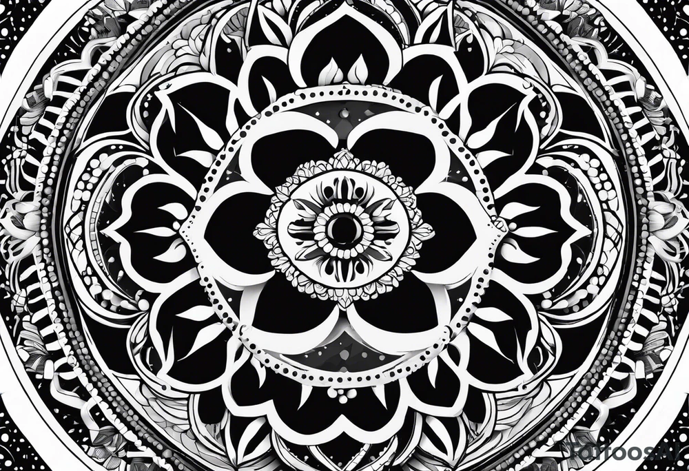 mandala made of dots tattoo idea
