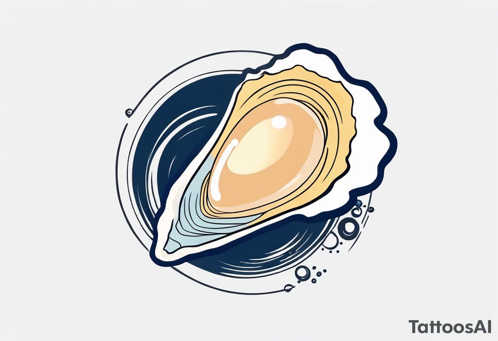 Small pretty open pearl oyster with a world in the centre instead of a pearl tattoo idea