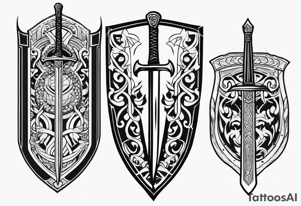 Valhalla
sword shield armour tattoo idea