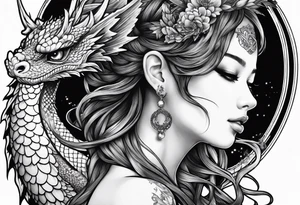 complete fairy nymph with dragon tattoo idea