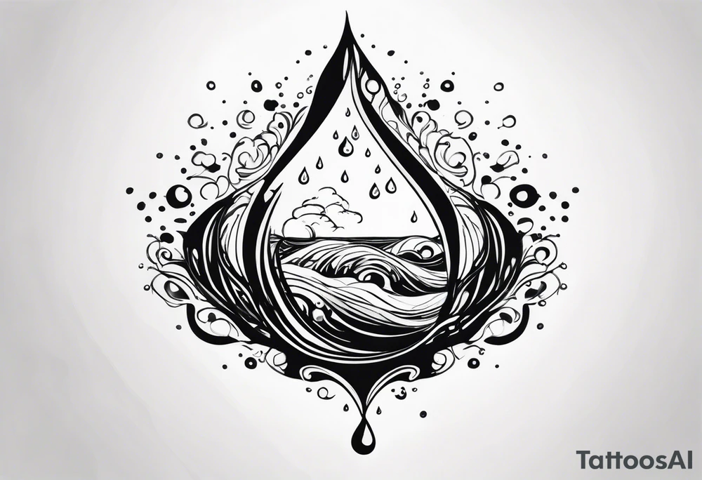 water drop falling into ocean tattoo idea