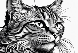 cat smoking a cigarette tattoo idea