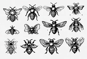 comic Biene in der seiten ansicht tattoo idea
