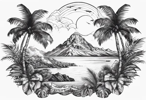 island background tattoo idea