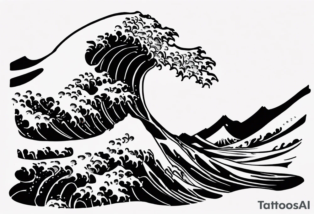 A single tattoo of The great wave off kanagawa tattoo idea