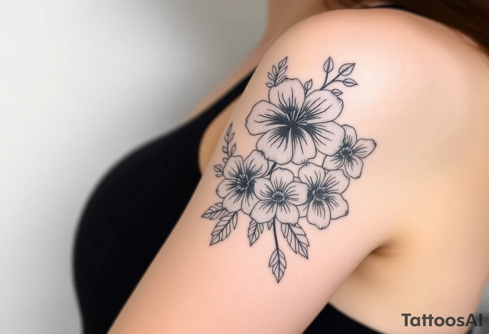 Floral Elements: Incorporate state flowers—bluebonnet (Texas), mountain laurel (Connecticut), and coast rhododendron (Washington
Arm sleeve shoulder to elbow tattoo idea