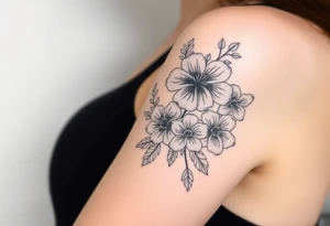 Floral Elements: Incorporate state flowers—bluebonnet (Texas), mountain laurel (Connecticut), and coast rhododendron (Washington
Arm sleeve shoulder to elbow tattoo idea