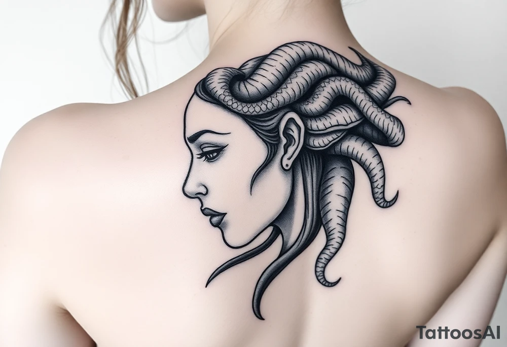 Side of Medusas face tattoo idea