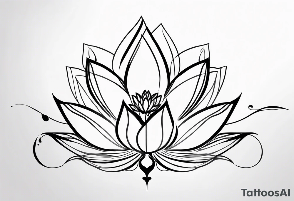 Clef de sol avec une fleur de lotus et une balance de la justice tattoo idea