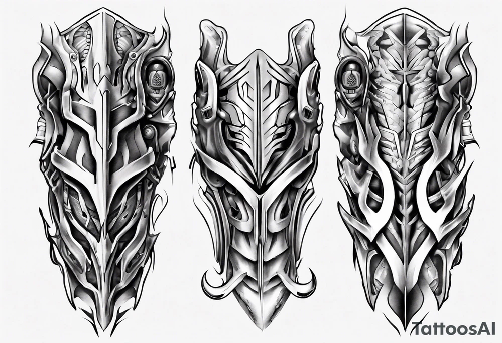 Leg armor tattoo idea