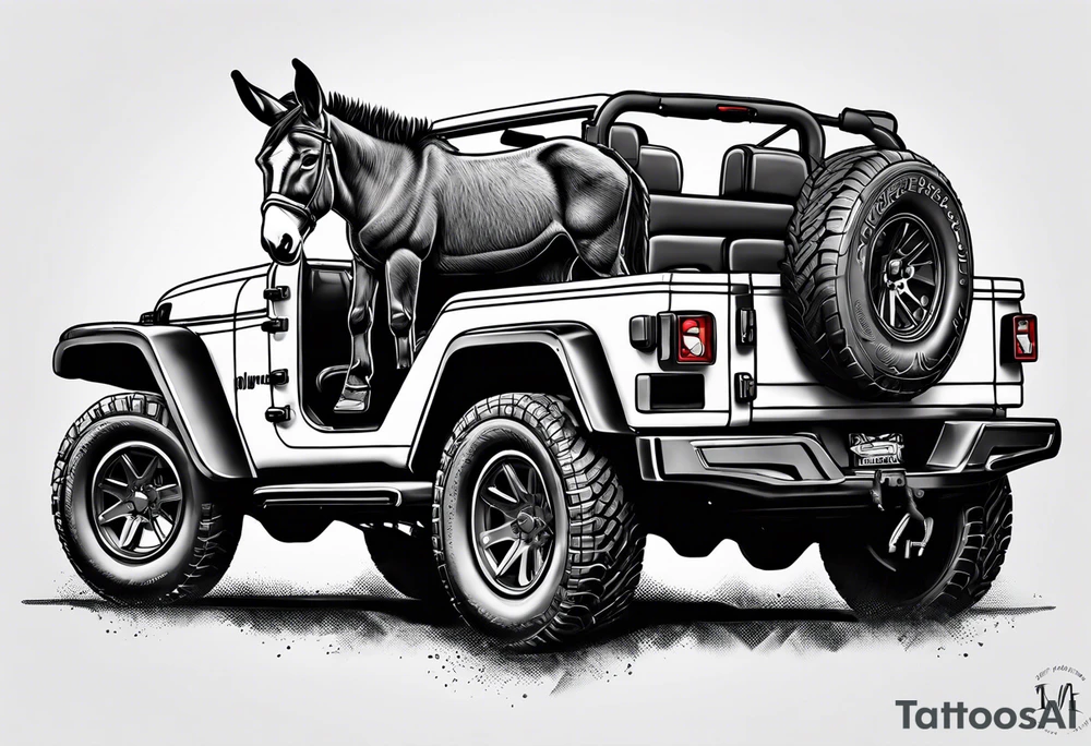 Donkey and a jeep gladiator tattoo idea
