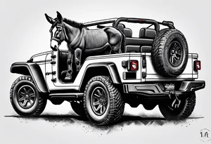 Donkey and a jeep gladiator tattoo idea