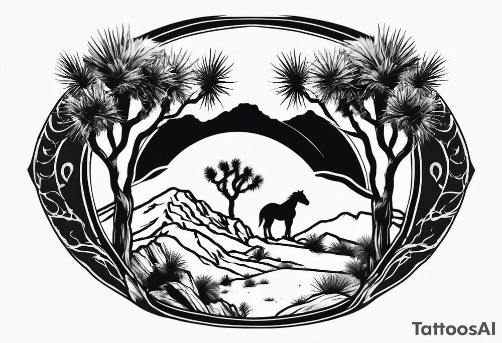 Joshua tree yin and yang tattoo idea