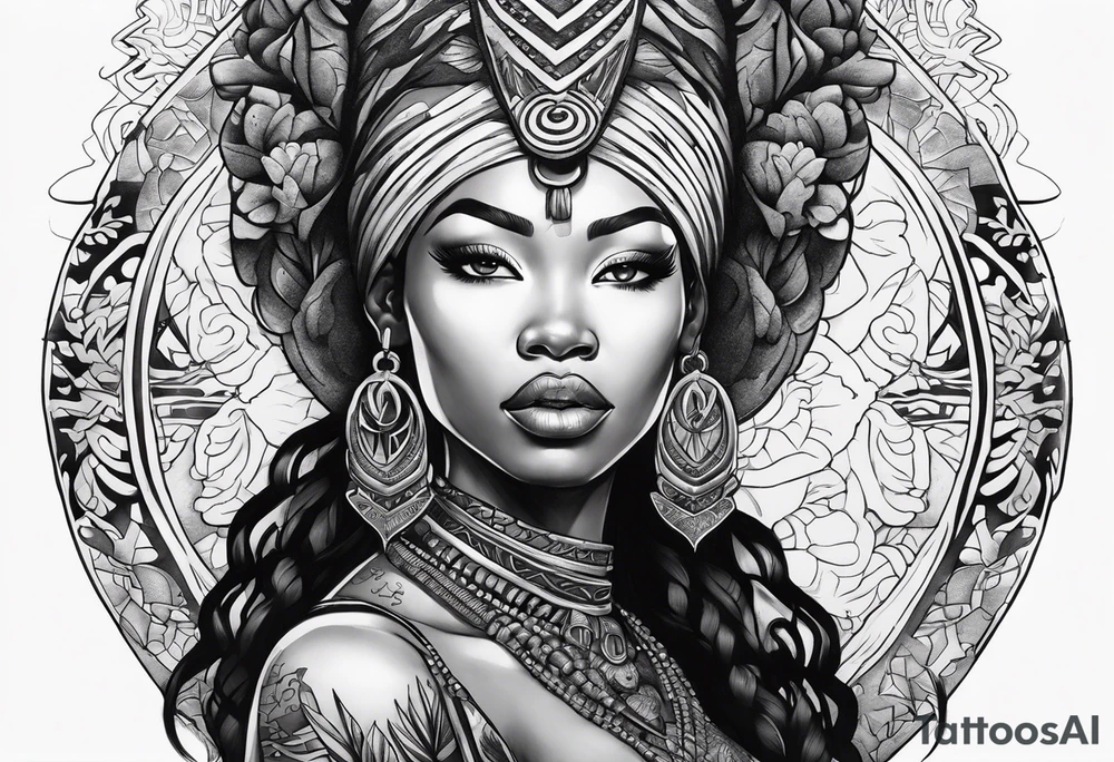 African goddess Japanese traditional style tattoo tattoo idea