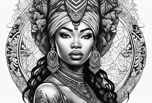 African goddess Japanese traditional style tattoo tattoo idea