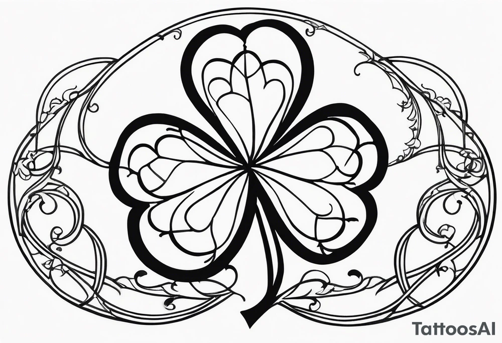 a single three leaf clover with vine tattoo idea
