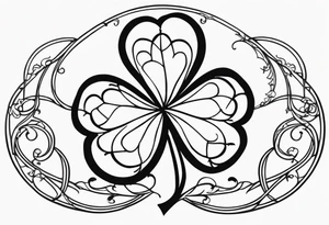 a single three leaf clover with vine tattoo idea