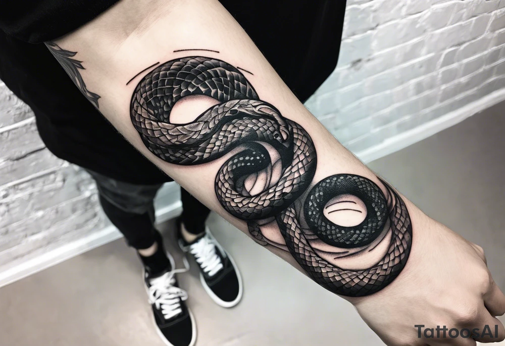 a tattoo of a writhing snake on a forearm tattoo idea