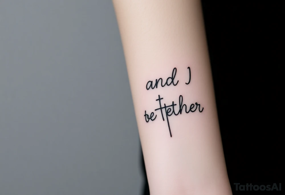 "You and I Together" with a cross tattoo idea