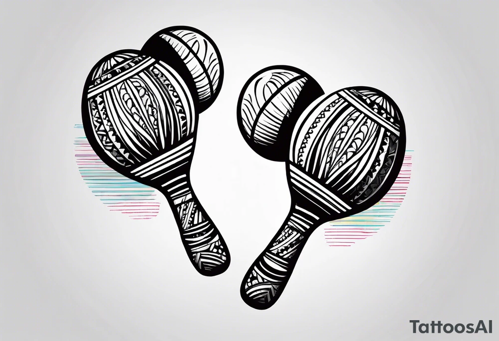 Two Cuban shaking maracas. tattoo idea