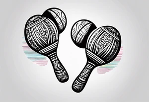 Two Cuban shaking maracas. tattoo idea