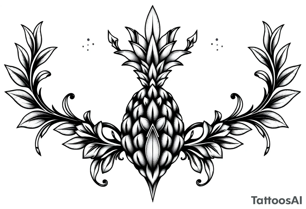 powerful majestic crown pineapple vagina, and anus tattoo idea