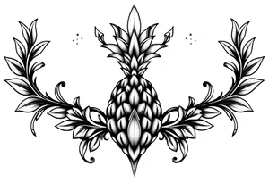 powerful majestic crown pineapple vagina, and anus tattoo idea