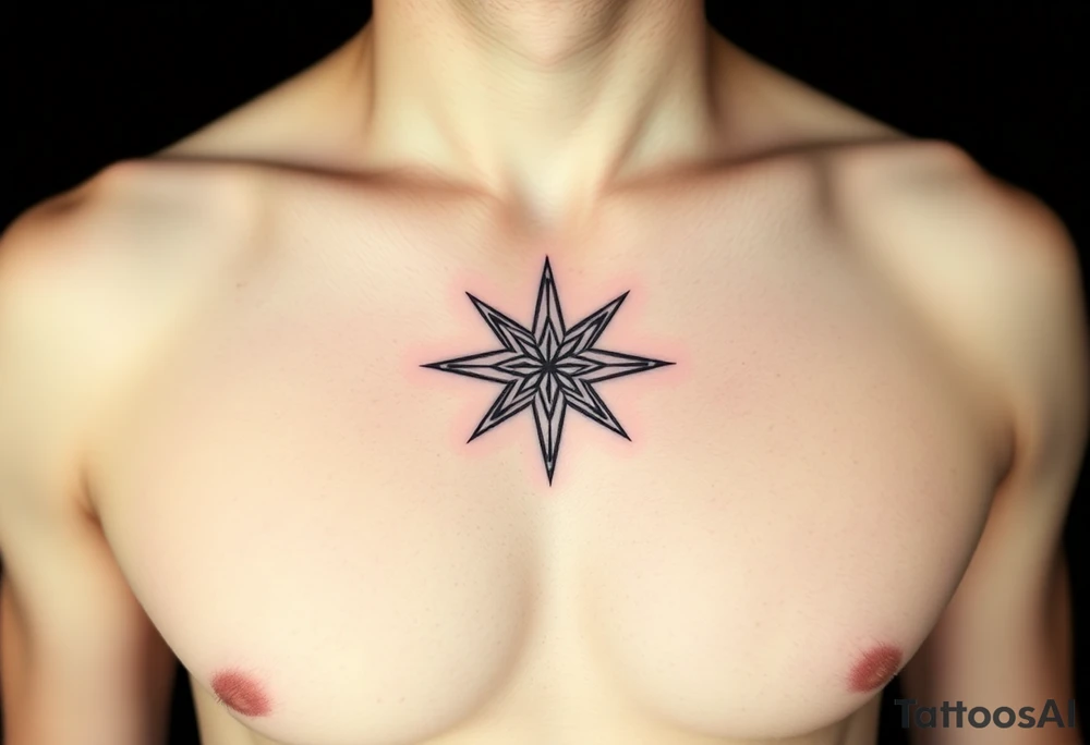 I want to create a tattoo in the center of my chest, close to my heart. It's a tattoo that I want to look at during the worst days of my life or whenever I am having a low day. To remind myself to trust the system, to trust the universe, and to trust myself. To have faith and be a warrior. To have that resilience to get back up. And yeah, like a mix of that feeling and also just to let go and trust that things will work out fine. Give me the option of a star or something that is a mix of releasing, letting go of control, and resilience - trust, belief, faith in the universe and myself. tattoo idea