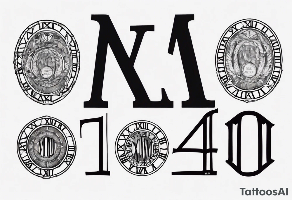 Roman numeral date filled it with fingerprint tattoo idea Roman numeral date filled it with fingerprint tattoo idea