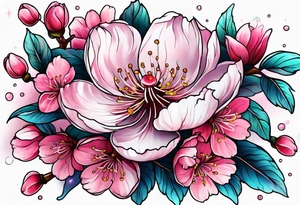 Cherry blossom flower galaxy tattoo idea
